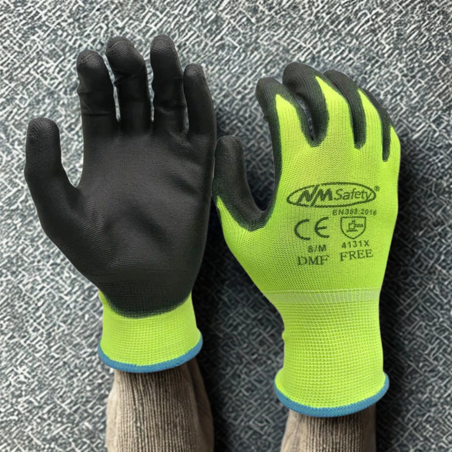 Polyurethane-Coated Protective Gloves — 13 Gauge Nylon | CE EN388 Certified | DMF Free