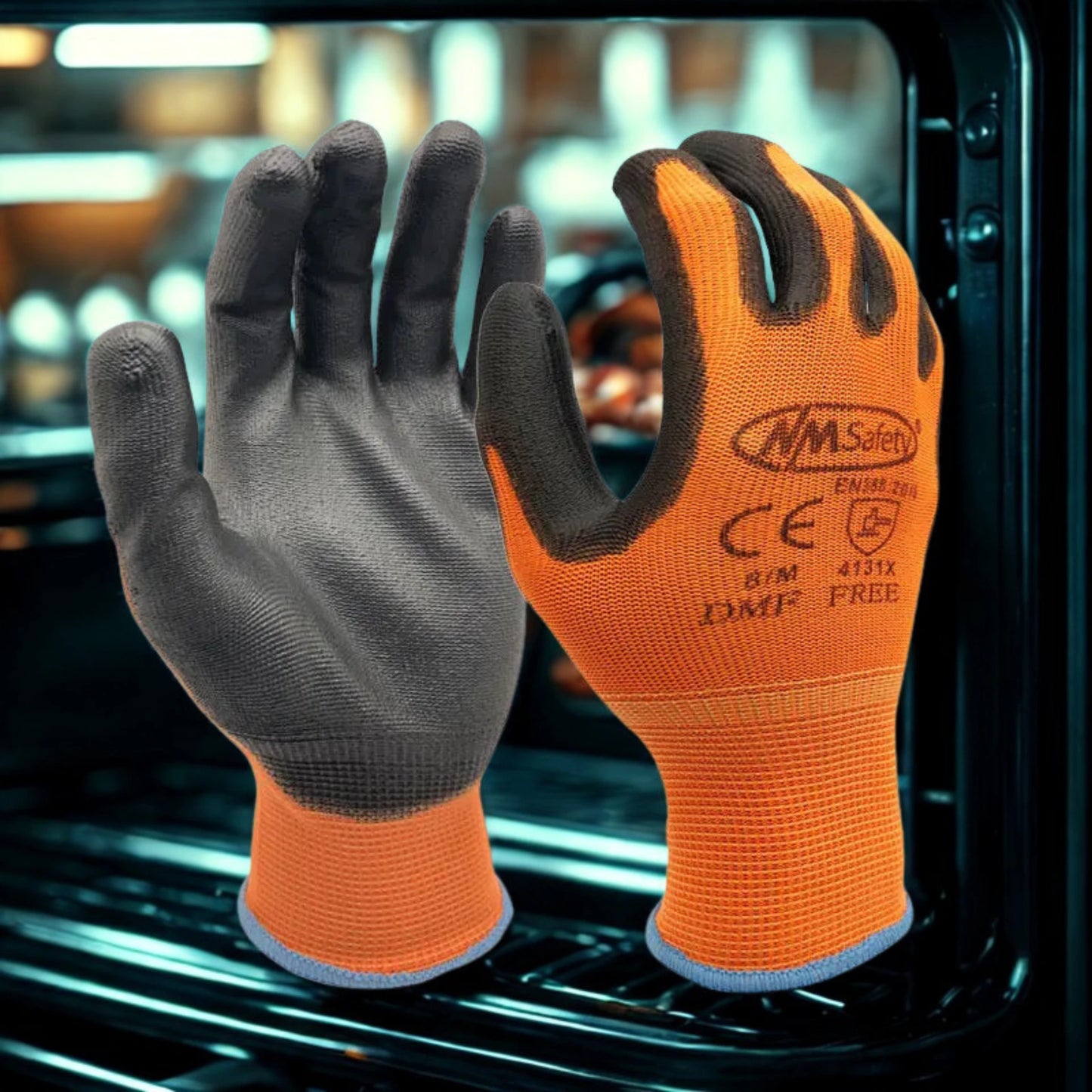 Polyurethane-Coated Protective Gloves — 13 Gauge Nylon | CE EN388 Certified | DMF Free