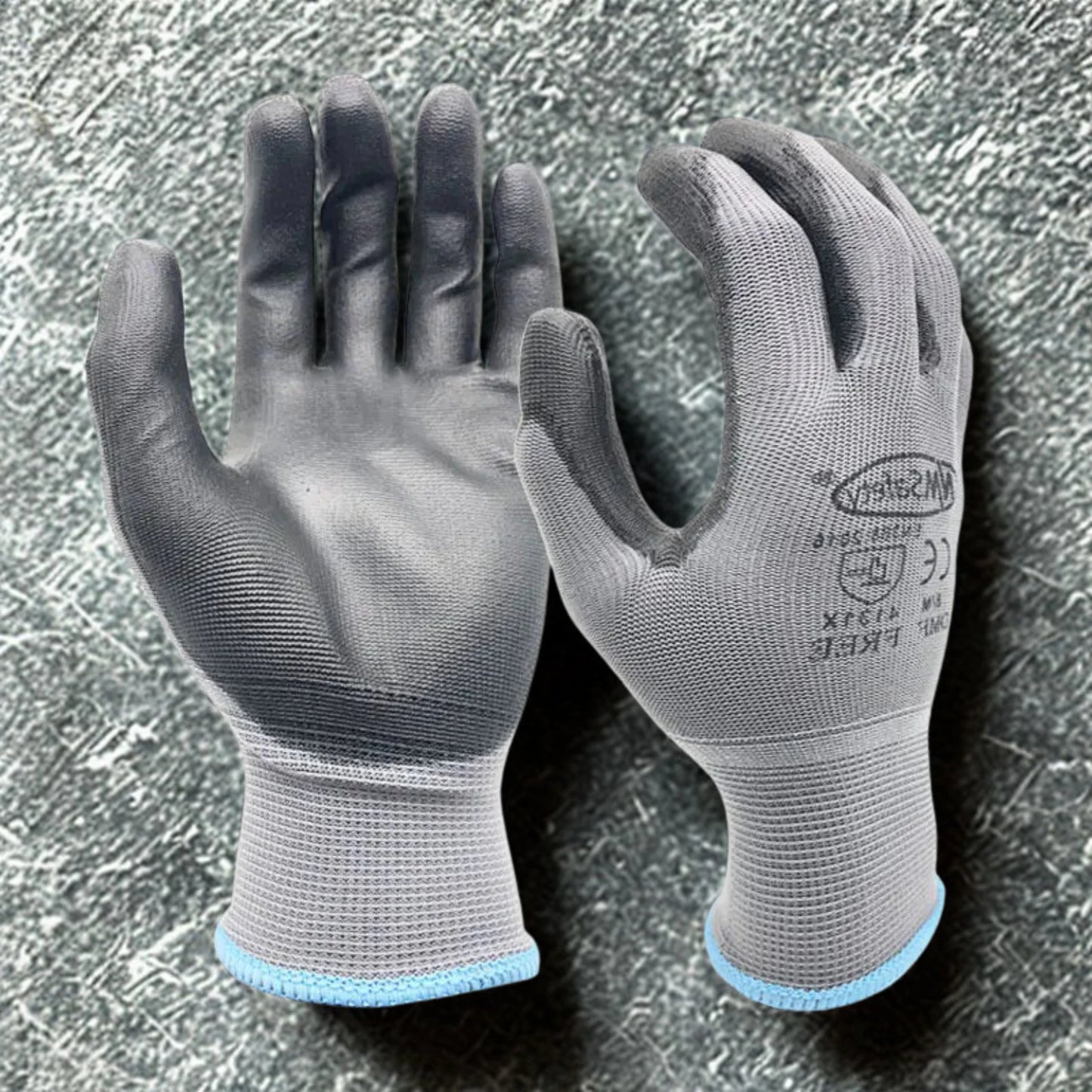 Polyurethane-Coated Protective Gloves — 13 Gauge Nylon | CE EN388 Certified | DMF Free