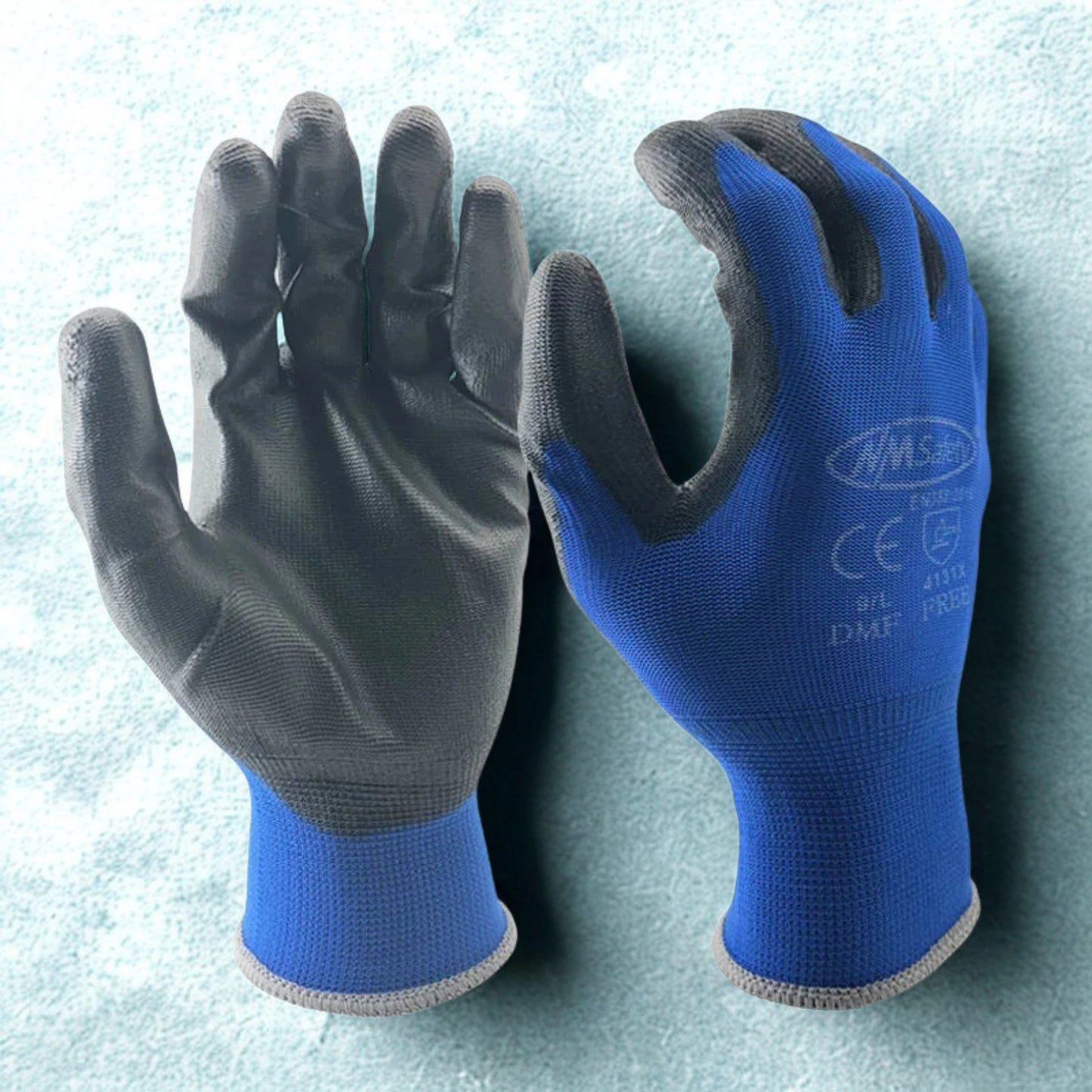 Polyurethane-Coated Protective Gloves — 13 Gauge Nylon | CE EN388 Certified | DMF Free